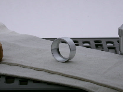 Single aluminum accent cap for VHC lightsabers, three-quarter view showing inner detail and shimsert.
