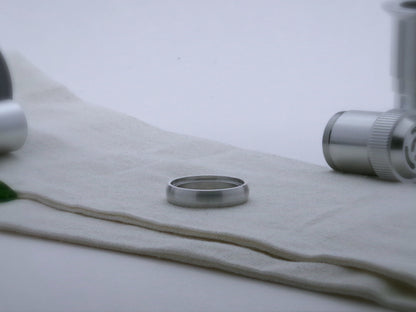 Single rounded profile aluminum accent ring for VHC lightsabers, shimsert facing upward.