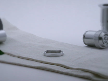 Single aluminum accent ring for VHC lightsabers with a proud central rib, shimsert facing upward.