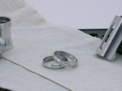 Pair of VHC compatible, aluminum lightsaber accent rings.  One on side, the other displayed askew.