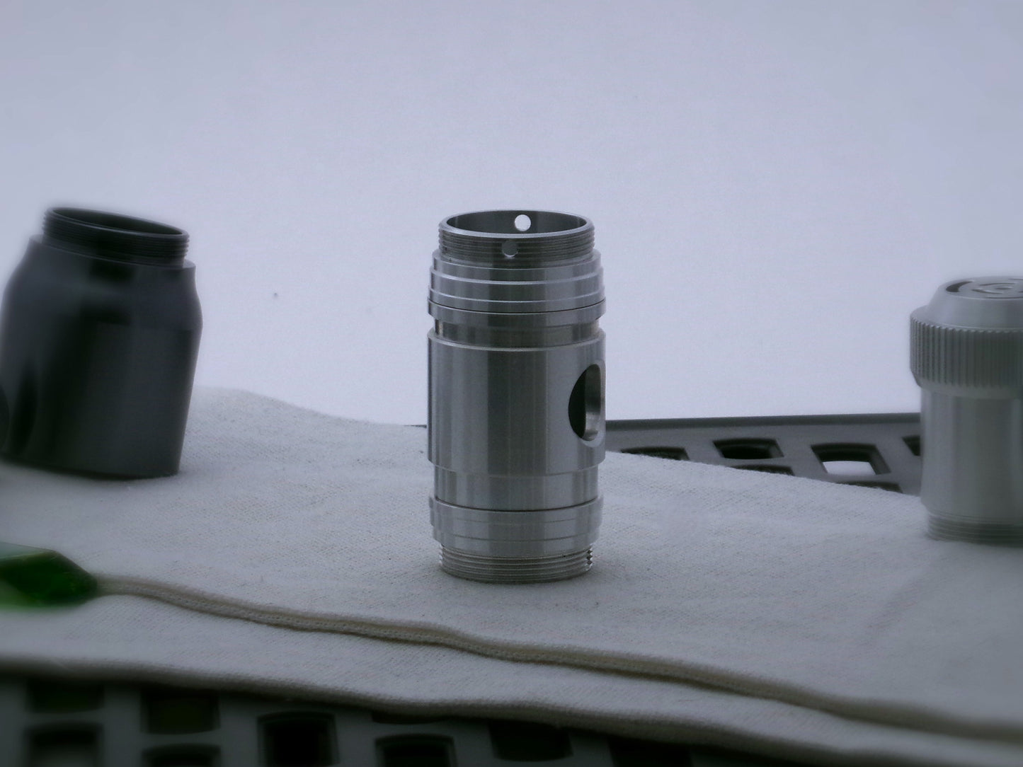 Pair of aluminum male/male threaded adapter for VHC lightsabers installed in a CSF Switch-Type_2.1 in different orientations.