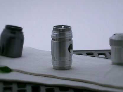 Pair of aluminum male/male threaded adapter for VHC lightsabers installed in a CSF Switch-Type_2.1 in different orientations.