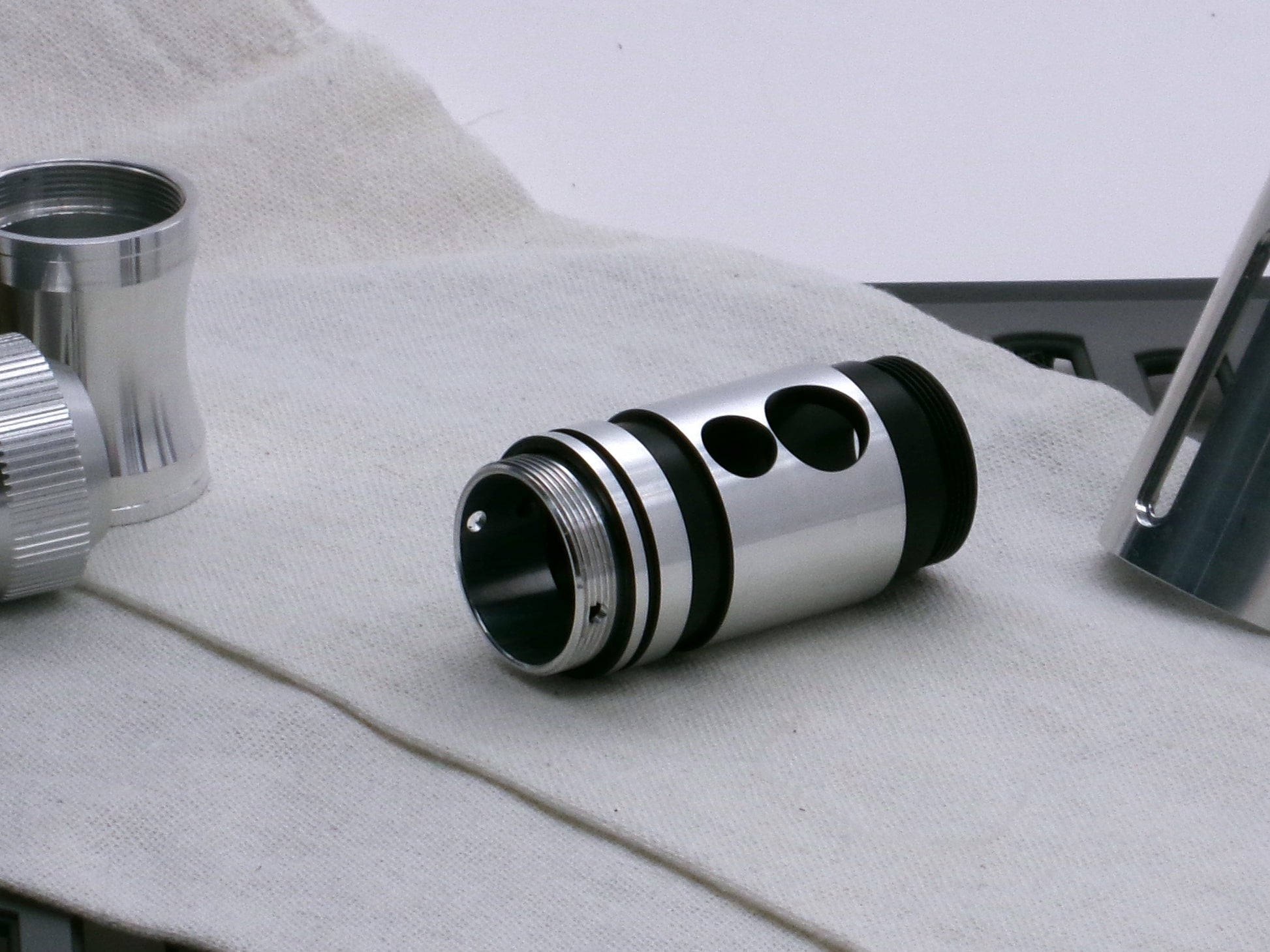 A stealthy, no-show, aluminum male-to-male formatted adapter that hides between female formatted installed in a VHC lightsaber switch.