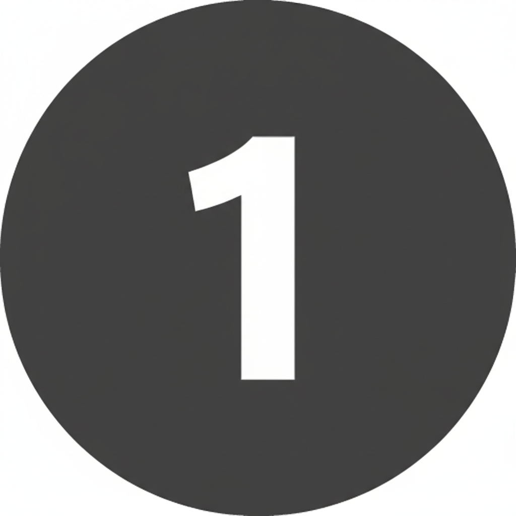 Circled Number 1 Icon 80x80