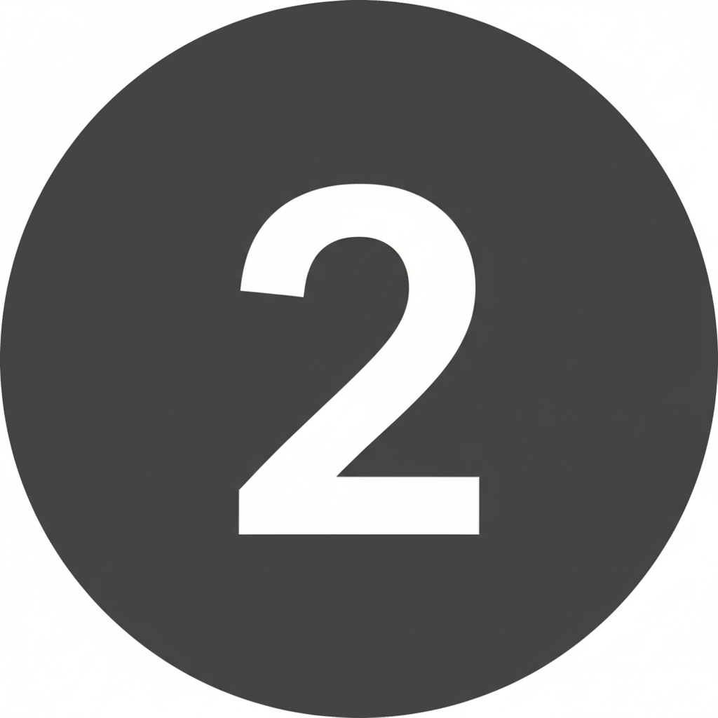 Circled Number 2 Icon 80x80